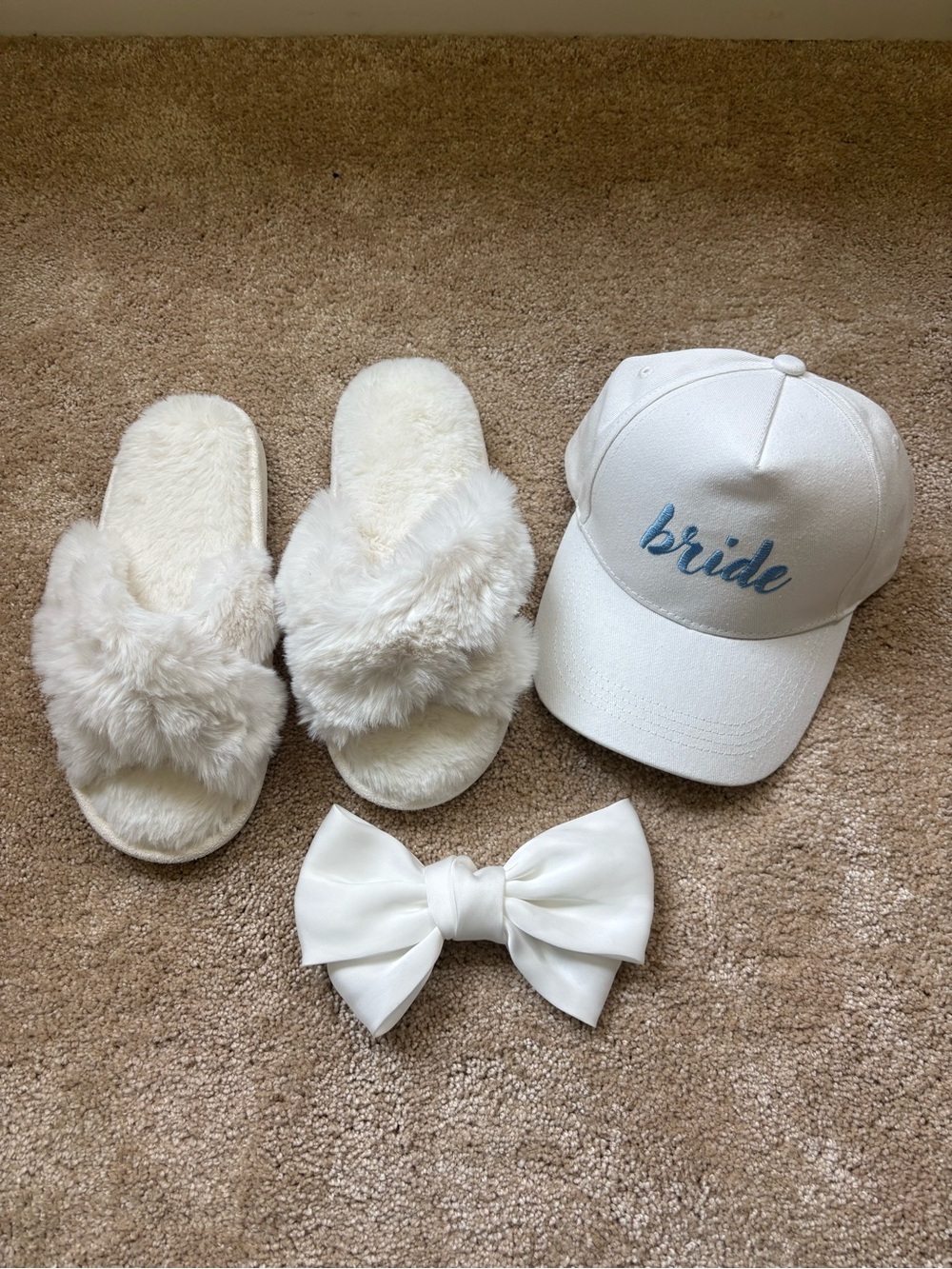 Bridal Bundle! Slippers, Hat, Hair Bow